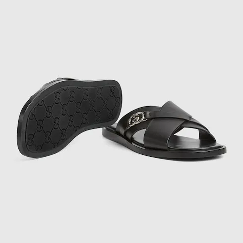 Slide Sandal With Interlocking G