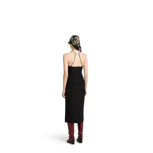 Silk Dress With Crystal Horsebit