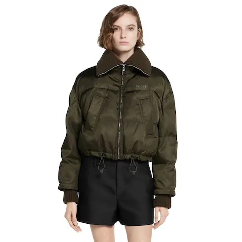 Fine Gabardine Nylon Puffer Jacket