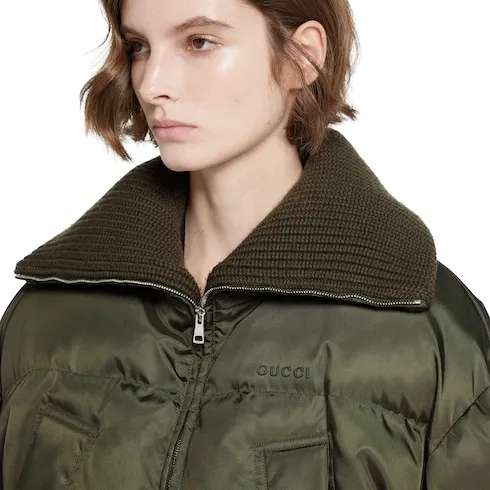 Fine Gabardine Nylon Puffer Jacket