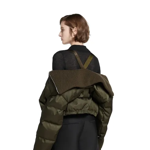Fine Gabardine Nylon Puffer Jacket