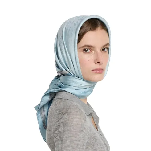 Printed Gg Silk Jacquard Carré