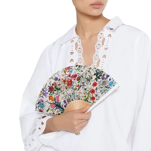 Small Flora Print Fan
