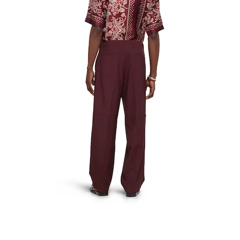 Wool Gabardine Pant With Logo