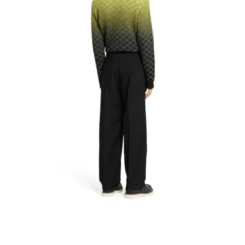 Wool Gabardine Pant With Embroidery