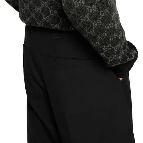 Wool Gabardine Pant With Embroidery