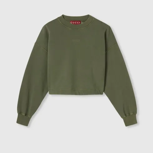 Cotton Jersey Sweatshirt With Embroidery