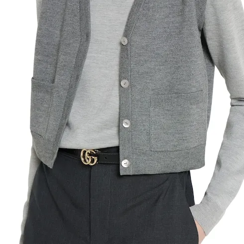 Wool Silk Top With Vest Overlay