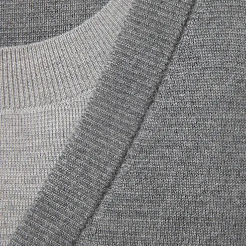 Wool Silk Top With Vest Overlay