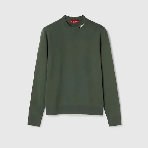 Silk Cotton Knit Sweater With Intarsia