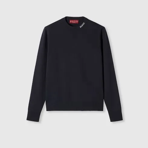 Silk Cotton Knit Sweater With Intarsia