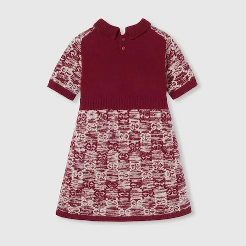 Children's Gg Wool Jacquard Dress