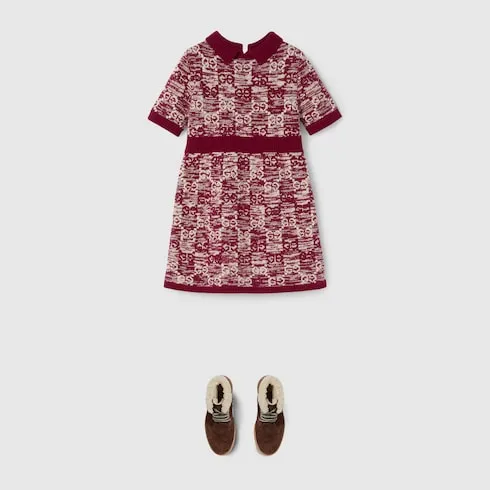 Children's Gg Wool Jacquard Dress