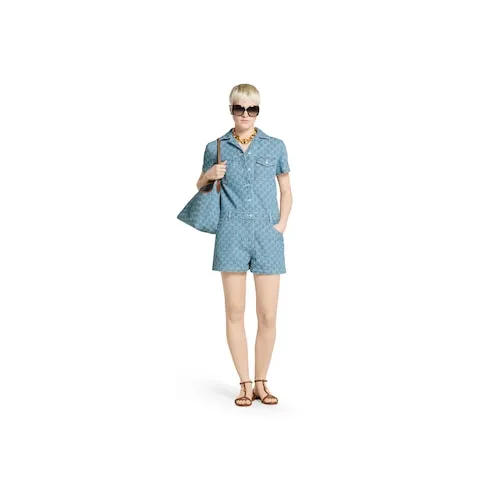 Gg Denim Jacquard Jumpsuit