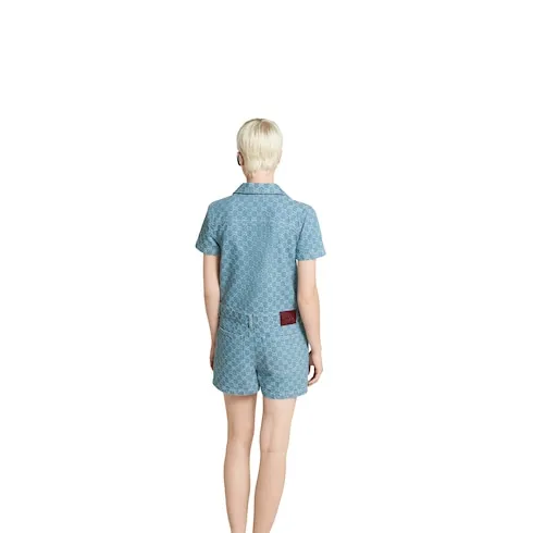 Gg Denim Jacquard Jumpsuit