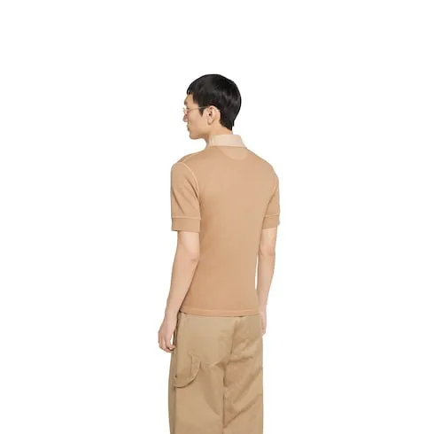 Rib Cotton Polo T-Shirt With Embroidery
