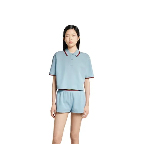 Cotton Piquet Polo Shirt With Web