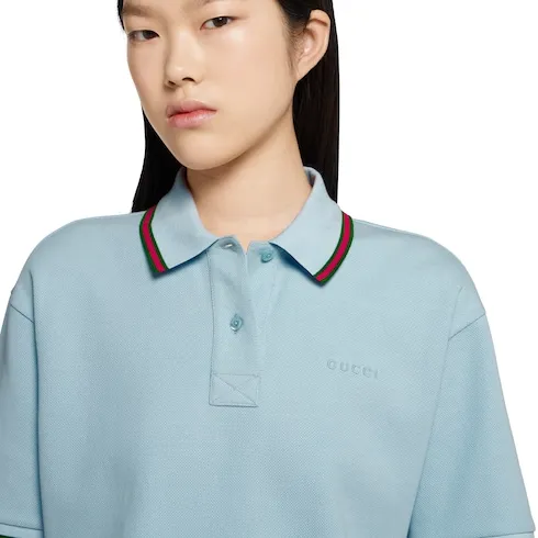 Cotton Piquet Polo Shirt With Web
