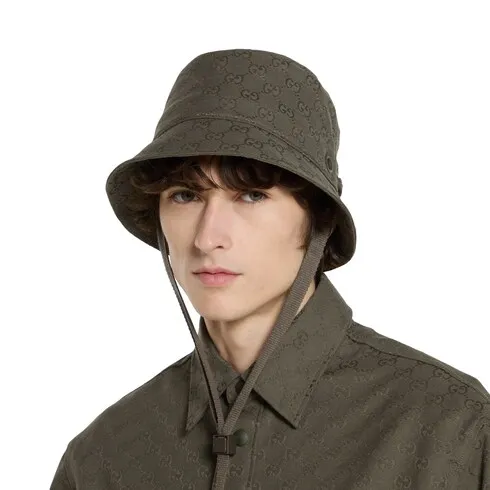 Gg Canvas Bucket Hat With Tie