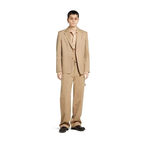 Gg Cotton Gabardine Jacquard Jacket