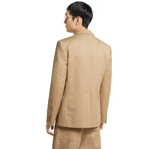 Gg Cotton Gabardine Jacquard Jacket