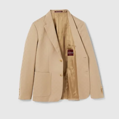 Gg Cotton Gabardine Jacquard Jacket