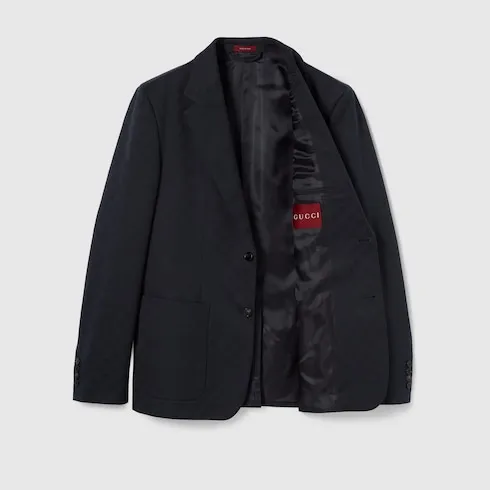 Gg Cotton Gabardine Jacquard Jacket