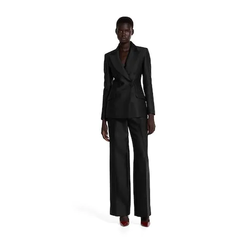 Wool Silk Pants With Logo