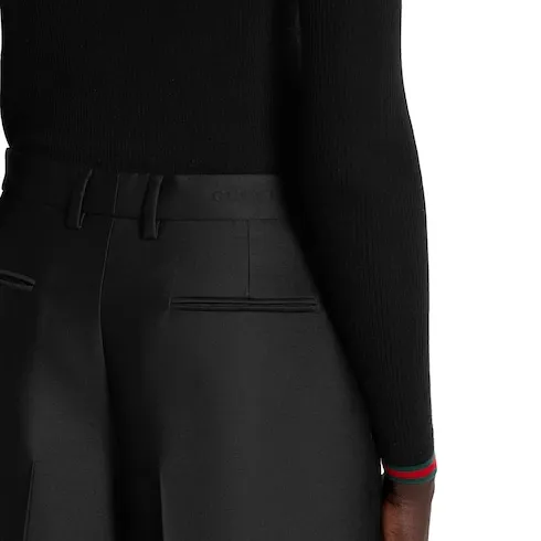 Wool Silk Pants With Logo