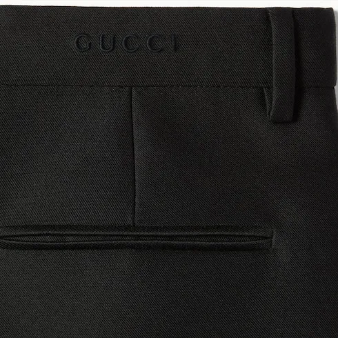 Wool Silk Pants With Logo