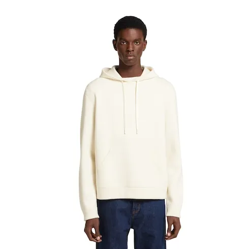 Wool Cashmere Piquet Knit Sweatshirt