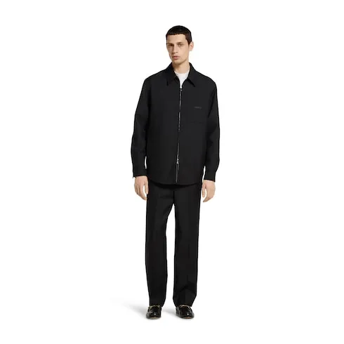Wool Twill Zip Overshirt