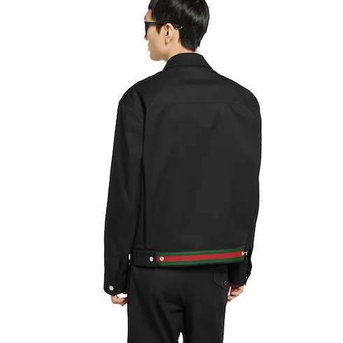 Cotton Twill Jacket With Web Detail