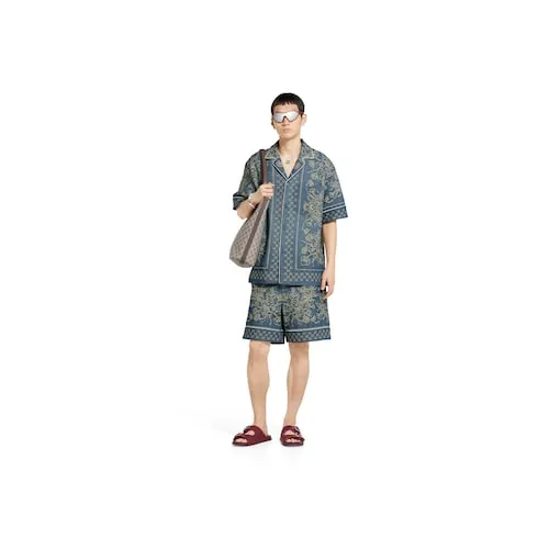 Gg Washed Denim Jacquard Shirt