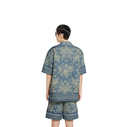 Gg Washed Denim Jacquard Shirt