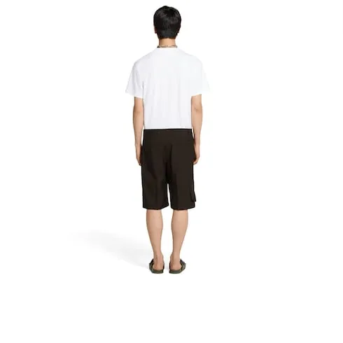 Wool Gabardine Shorts With Embroidery
