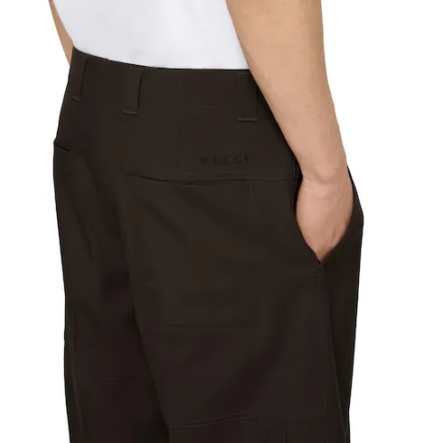 Wool Gabardine Shorts With Embroidery
