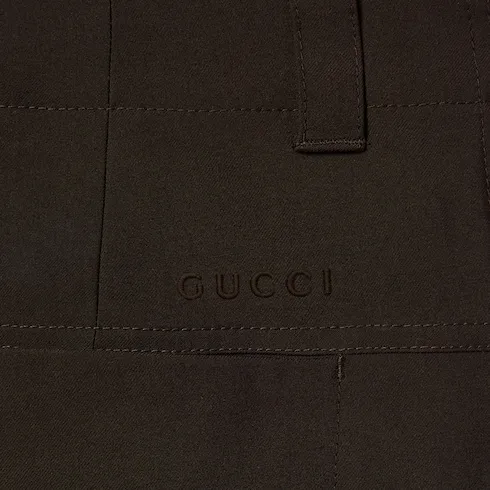 Wool Gabardine Shorts With Embroidery