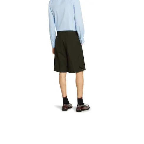 Wool Twill Shorts With Logo
