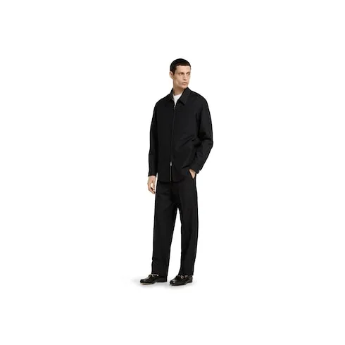 Wool Blend Twill Pant With Logo