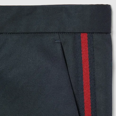 Cotton Twill Pant With Web Detail