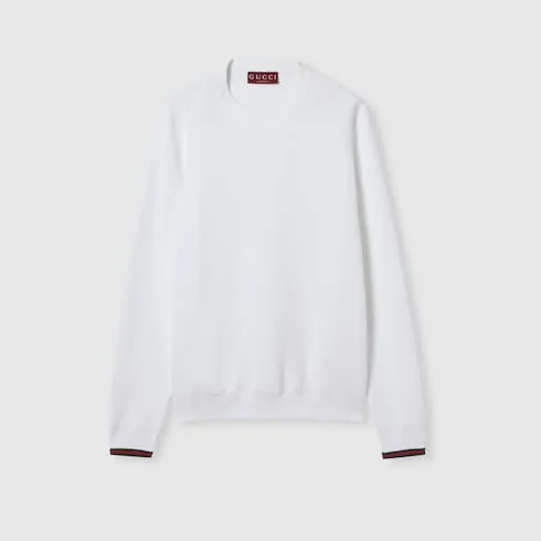 Cotton Piquet Sweater With Web