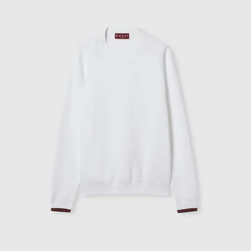 Cotton Piquet Sweater With Web
