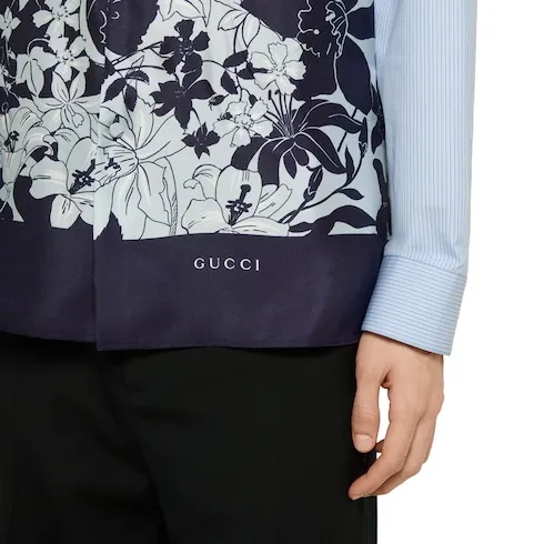 Printed Cotton Silk Twill Shirt