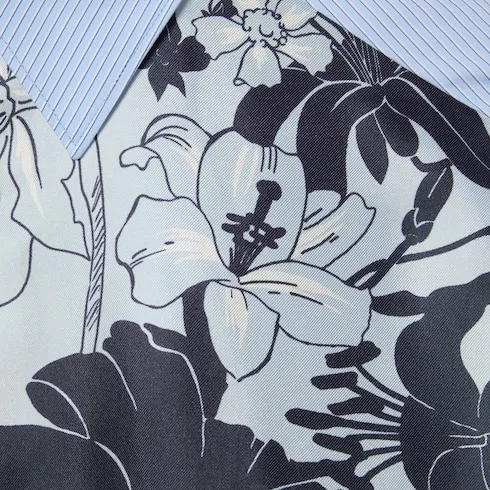 Printed Cotton Silk Twill Shirt