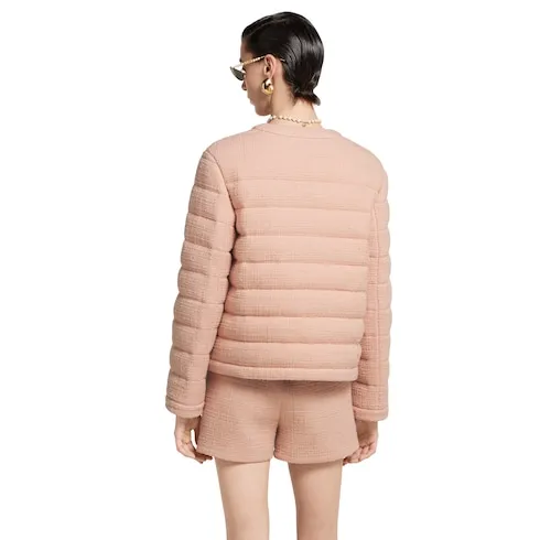 Textured Wool Tweed Padded Jacket