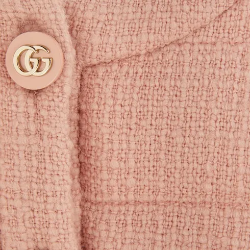 Textured Wool Tweed Padded Jacket