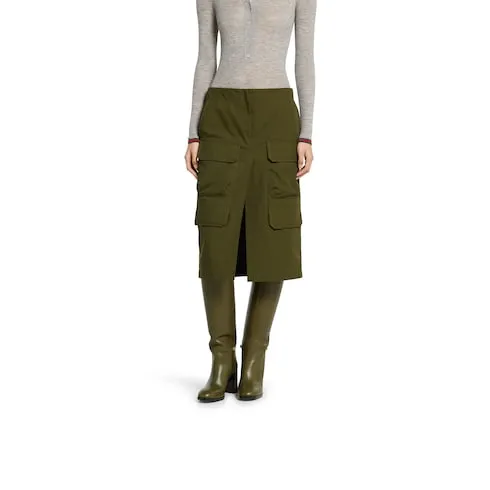 Cotton Canvas Skirt With Embroidery