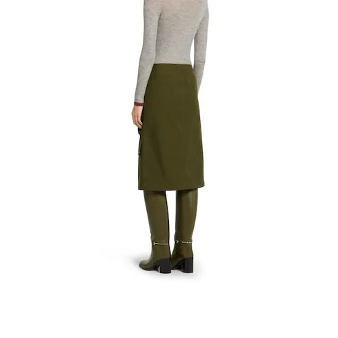 Cotton Canvas Skirt With Embroidery