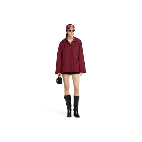 Hooded Fabric Jacket With Logo
